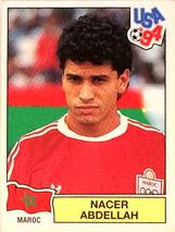 1994 Panini World Cup (International, Black Backs) #405 Nacer Abdellah Front