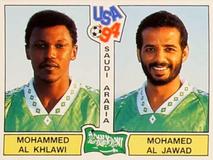 1994 Panini World Cup (International, Black Backs) #437 Mohammed Al-Khlawi / Mohamed Abd Al-Jawad Front