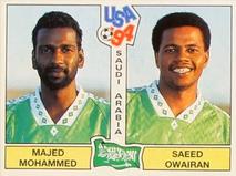 1994 Panini World Cup (International, Black Backs) #441 Majed Mohammed / Saeed Owairan Front