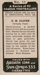 1934 Ardath Famous Footballers #11 Pat Glover Back
