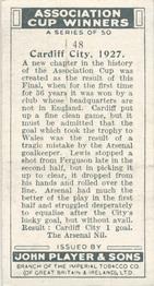 1930 Player's Association Cup Winners #48 Cardiff City 1927 Back