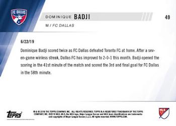 2019 Topps Now MLS #49 Dominique Badji Back