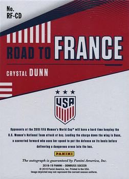 2018-19 Donruss - Road to France Autographs #RF-CD Crystal Dunn Back