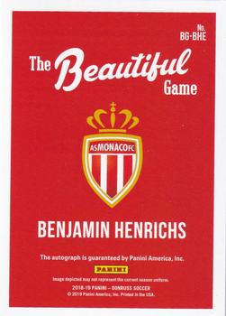 2018-19 Donruss - The Beautiful Game Autographs #BG-BHE Benjamin Henrichs Back