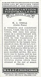 1939 Churchman's Association Footballers 2nd Series #48 Jack Vinall Back