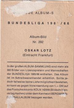 1965-66 Bergmann Fussball #292 Oskar Lotz Back