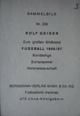 1966-67 Bergmann Fussball #238 Rolf Geiger Back