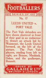 1928 Gallaher Ltd Footballers #17 Leeds United v Port Vale Back
