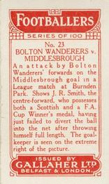 1928 Gallaher Ltd Footballers #23 Bolton Wanderers v Middlesbrough Back
