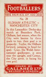 1928 Gallaher Ltd Footballers #28 Oldham Athletic v Manchester City Back