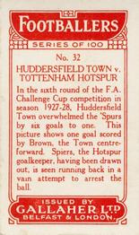 1928 Gallaher Ltd Footballers #32 Huddersfield Town v Tottenham Hotspur Back