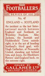 1928 Gallaher Ltd Footballers #47 England v Scotland Back