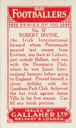 1928 Gallaher Ltd Footballers #57 Robert Irvine Back