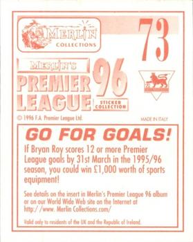 1995-96 Merlin's Premier League 96 #73 Bryan Roy Back