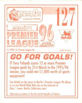 1995-96 Merlin's Premier League 96 #127 Tony Yeboah Back