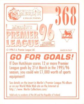 1995-96 Merlin's Premier League 96 #368 Don Hutchison Back