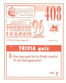 1995-96 Merlin's Premier League 96 #408 Ally Pickering Back