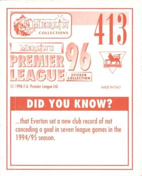 1995-96 Merlin's Premier League 96 #413 Julian Darby Back