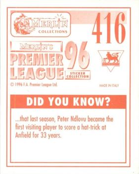 1995-96 Merlin's Premier League 96 #416 Marques Isaias Back