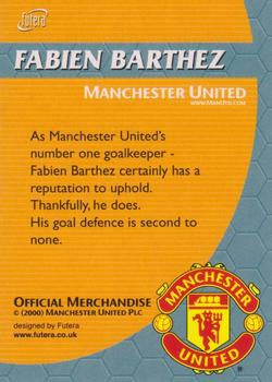 2000 Futera / Nestle Milo Manchester United FC #NNO Fabien Barthez Back