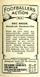 1934 Gallaher Footballers in Action #8 Eric Brook Back
