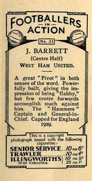 1934 Gallaher Footballers in Action #31 James Barrett Back