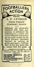 1934 Gallaher Footballers in Action #37 Alf Lythgoe Back