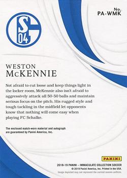 2018-19 Panini Immaculate Collection - Patch Autographs #PA-WMK Weston McKennie Back