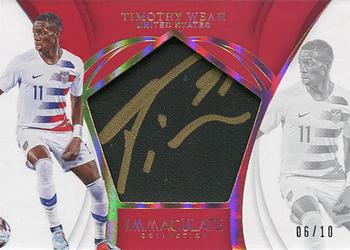 2018-19 Panini Immaculate Collection - Soccer Swatch Signatures Gold #SS-TW Timothy Weah Front