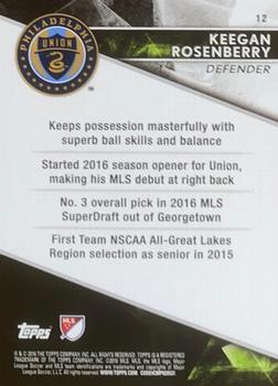 2016 Topps Apex MLS - Autographs Blue #12 Keegan Rosenberry Back