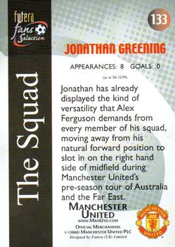 2000 Futera Fans Selection Manchester United - Foil #133 Jonathan Greening Back