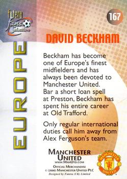 2000 Futera Fans Selection Manchester United - Foil #167 David Beckham Back
