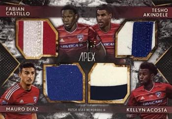 2016 Topps Apex MLS - Quad Relics Red #QR-CADA Fabian Castillo / Tesho Akindele / Mauro Diaz / Kellyn Acosta Front