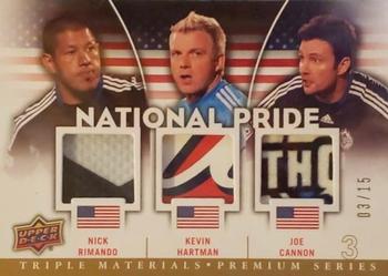 2012 Upper Deck MLS - National Pride Triple Materials Premium Series #NP-USA3 Nick Rimando / Kevin Hartman / Joe Cannon Front