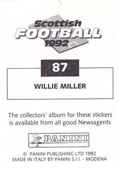1991-92 Panini Scottish Football 92 #87 Willie Miller Back