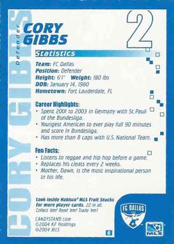 2004 Nabisco Fruit Snacks MLS #6 Cory Gibbs Back