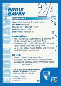 2004 Nabisco Fruit Snacks MLS #12 Eddie Gaven Back