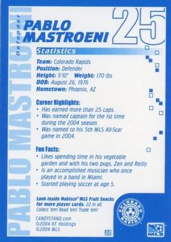 2004 Nabisco Fruit Snacks MLS #22 Pablo Mastroeni Back