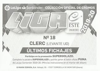 2019-20 Panini LaLiga Santander Este Stickers - Ultimos Fichajes #18 Clerc Back