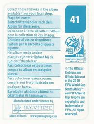 2010 Panini FIFA World Cup Stickers (Blue Back) #41 Teko Modise Back