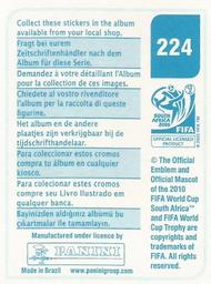 2010 Panini FIFA World Cup Stickers (Blue Back) #224 Antar Yahia Back