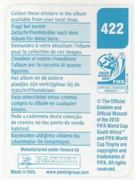 2010 Panini FIFA World Cup Stickers (Blue Back) #422 Andrea Pirlo Back