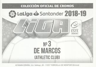 2018-19 Panini LaLiga Santander Este Stickers - Athletic Bilbao #3 De Marcos Back