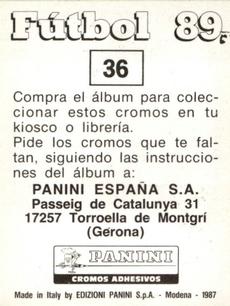1988-89 Panini Spanish Liga #36 Carlos Munoz Back