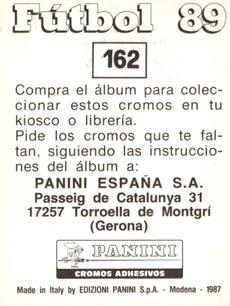 1988-89 Panini Spanish Liga #162 Manuel Sarabia Back