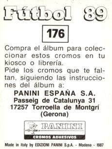 1988-89 Panini Spanish Liga #176 Rafael Martin Vazquez Back
