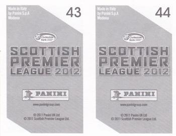 2012 Panini Scottish Premier League Stickers #43 / 44 Georgios Samaras / Anthony Stokes Back