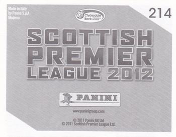 2012 Panini Scottish Premier League Stickers #214 Kris Commons Back