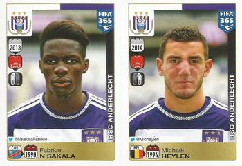 2015-16 Panini FIFA 365 The Golden World of Football Stickers #138 / 139 Fabrice N'Sakala / Michaël Heylen Front