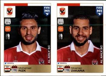 2015-16 Panini FIFA 365 The Golden World of Football Stickers #303 / 304 Mohamed Rizk / Moamen Zakaria Front